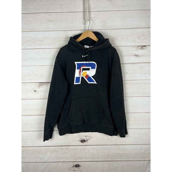 Nike‎ Hoodie Mens Large Black Colorado Rockies R Logo Pullover Sweatshirt MLB - Picture 1 of 7